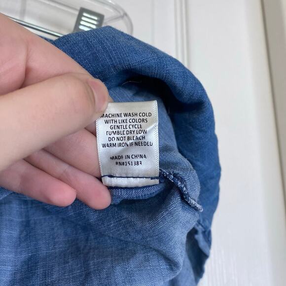 CURRENT AIR Chambray Tiered Shorts Size Medium Flowy Summer Tencel - Picture 6 of 7